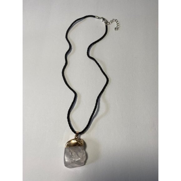 Inside Natural Raw Crude Rock Cloudy Quartz Crystal Pendant Necklace - Picture 2 of 7